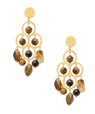 Antonia Karra | Angelina gold-plated silver earrings - eye of the tiger