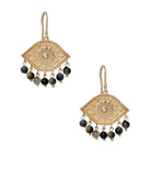 Antonia Karra | Paisley gold-plated silver earrings - cat's eye