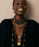 Antonia Karra | Paisley gold-plated silver necklace - cat's eye
