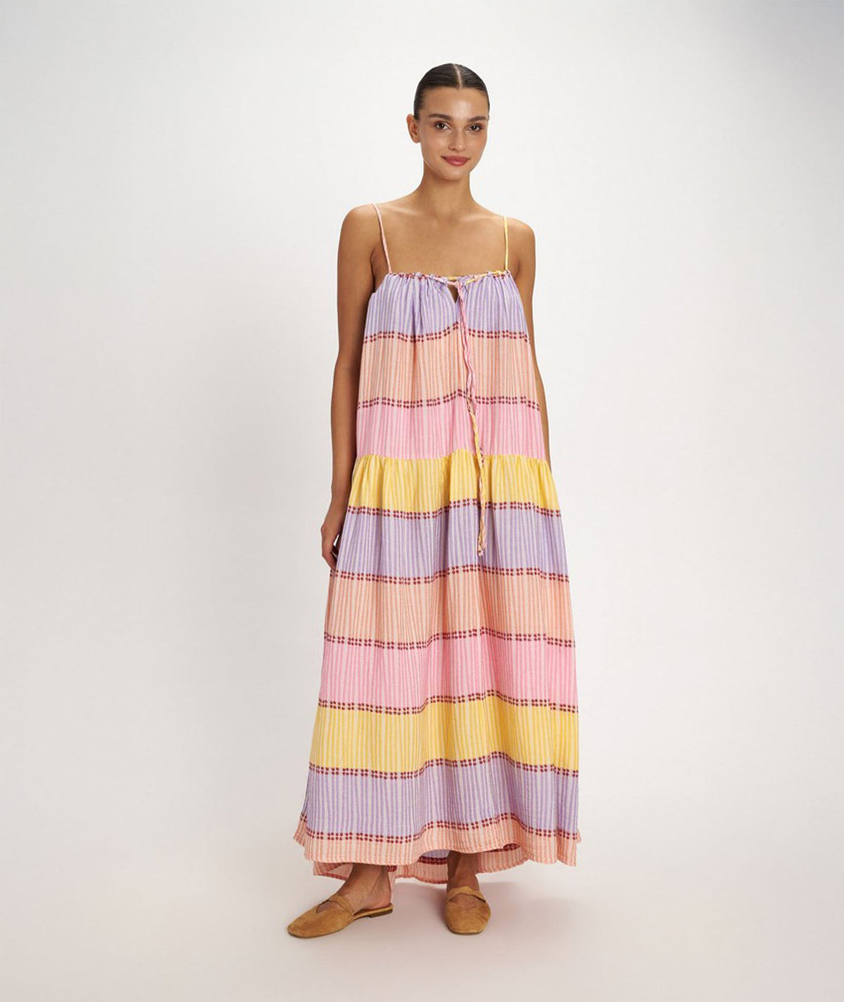 Pearl & Caviar | Multicolor cotton-silk jacquard Leros maxi dress
