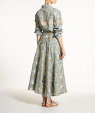 Greek Archaic Kori | Stone multicolor embroidered Blossom skirt