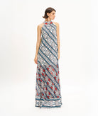 The Artians | Multicolor printed Choikon halter maxi dress