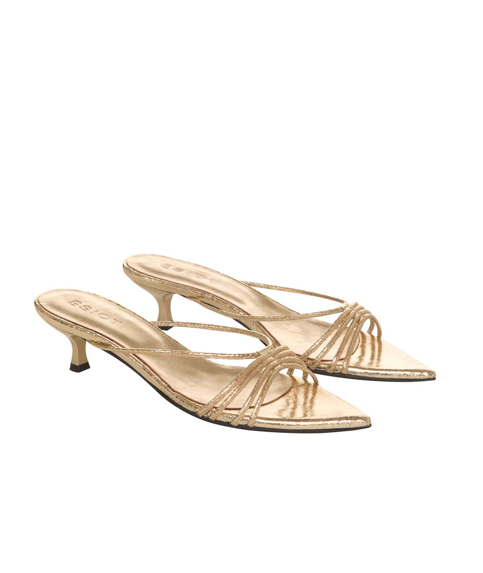 Esiot | Gold leather Rigamou kitten heels Esiot