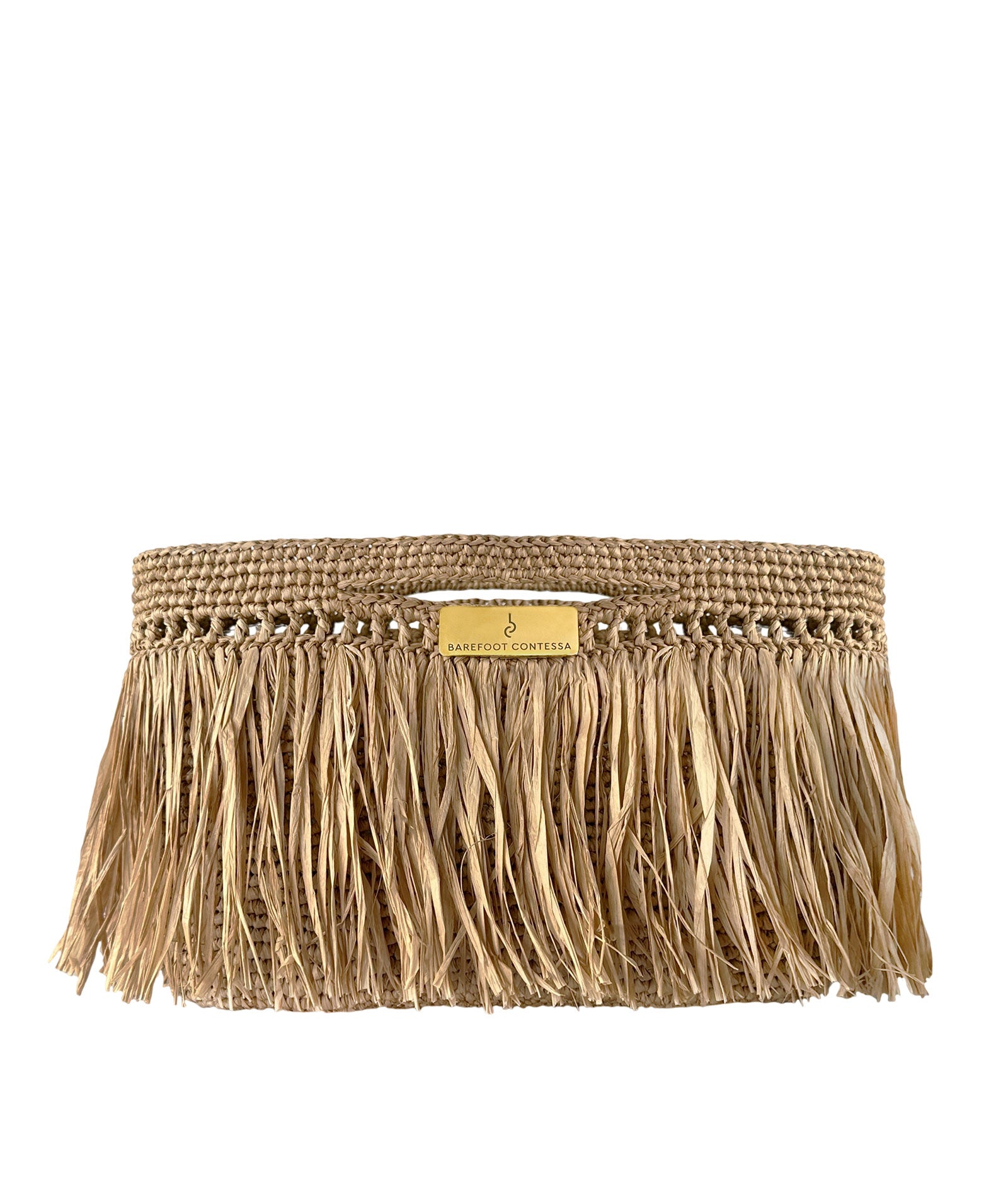 Barefoot Contessa | Brown raffia Freya clutch