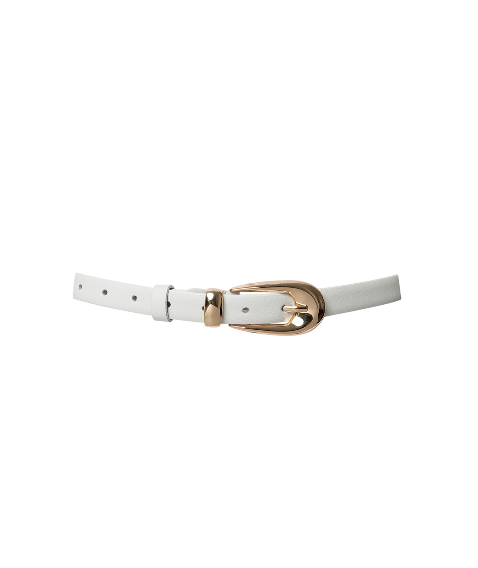 Vassia Kostara | White leather slim belt
