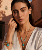 Katerina Psoma | Amphitrite gold-plated long necklace - turquoise