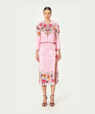 Costarellos | Pink floral sequined Crissy jacket
