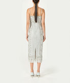 Costarellos | Light blue beaded lace Leona midi dress