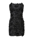 Costarellos | Black lurex satin Leya mini dress
