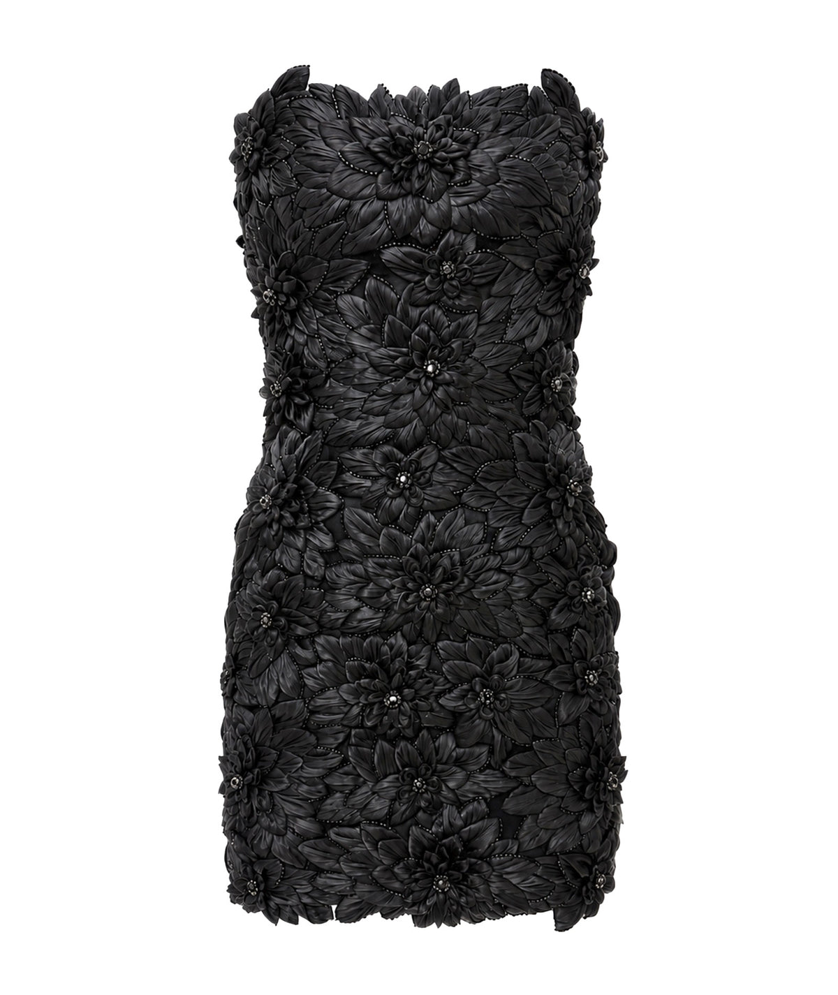 Costarellos | Black lurex satin Leya mini dress
