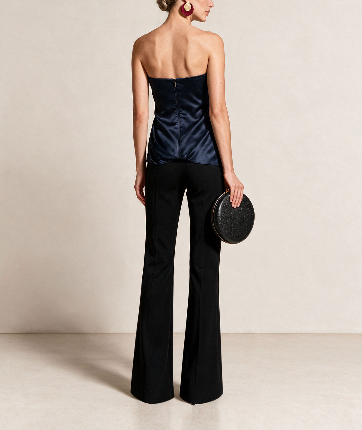 Costarellos | Black crepe wide-leg Maree pants