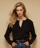 Tailor Made | Black rib-knitted sweater