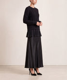 Tailor Made | Black oversized knitted sweater with pleated hem