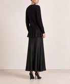 Tailor Made | Black oversized knitted sweater with pleated hem