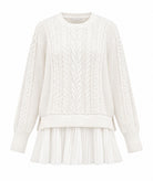 Tailor Made | Off-white oversized knitted sweater with pleated hem