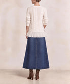Tailor Made | Off-white oversized knitted sweater with pleated hem
