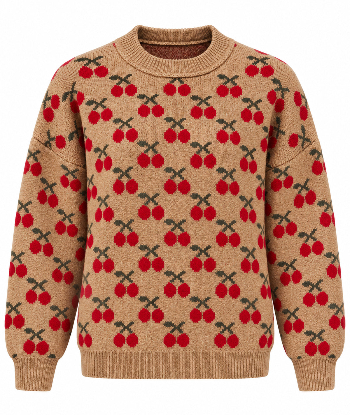 Tailor Made | Camel knitted printed sweater