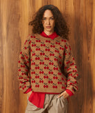 Tailor Made | Camel knitted printed sweater