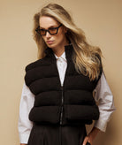 Tailor Made | Black knitted puffer sleeveless jacket