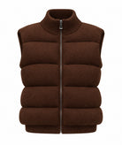 Tailor Made | Coffee knitted puffer sleeveless jacket
