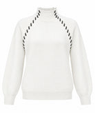 Tailor Made | Off-white knitted turtleneck sweater