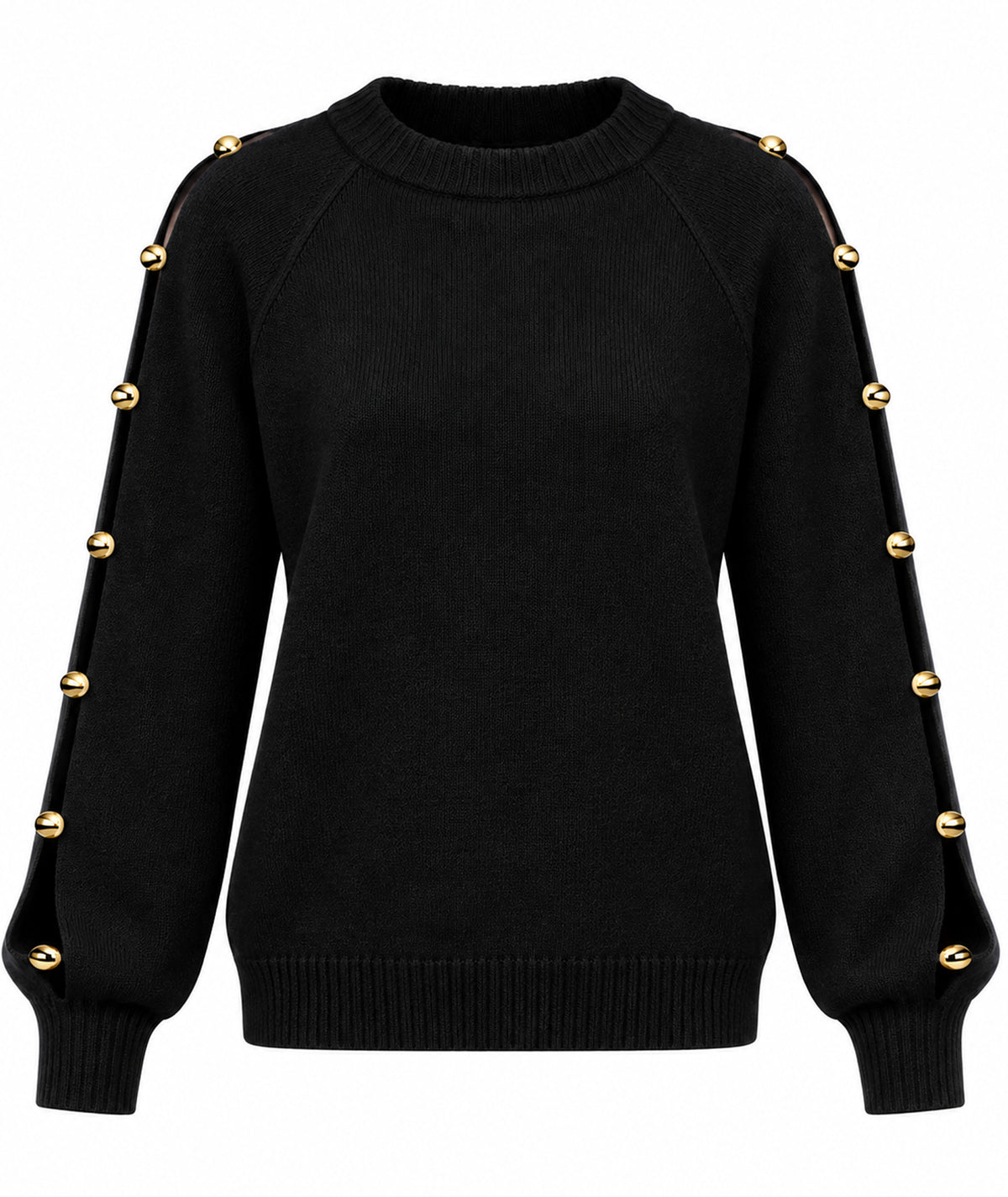 Tailor Made | Black knitted cut-out sweater