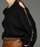 Tailor Made | Black knitted cut-out sweater