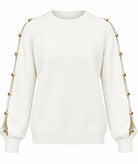 Tailor Made | Off-white knitted cut-out sweater
