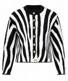 Tailor Made | Black knitted zebra print cardigan