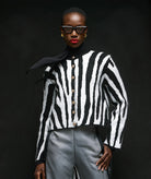 Tailor Made | Black knitted zebra print cardigan