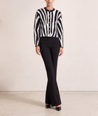 Tailor Made | Black knitted zebra print cardigan