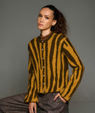 Tailor Made | Coffee knitted zebra print cardigan