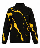 Tailor Made | Black knitted marble print sweater