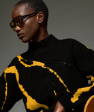 Tailor Made | Black knitted marble print sweater