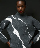 Tailor Made | Grey knitted marble print sweater