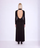 Mallory The Label | Black open-back high-neck Freya maxi dress