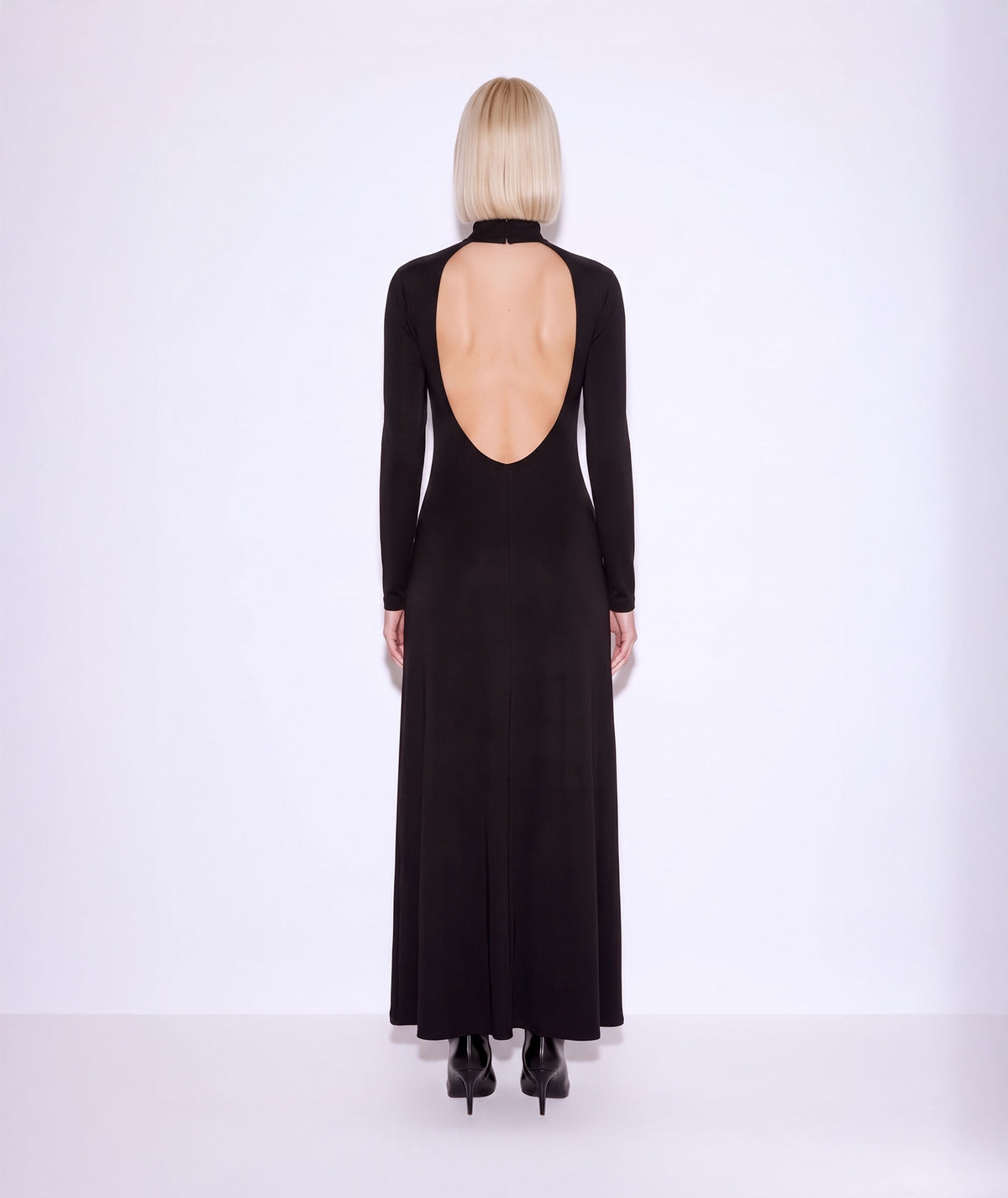 Mallory The Label | Black open-back high-neck Freya maxi dress