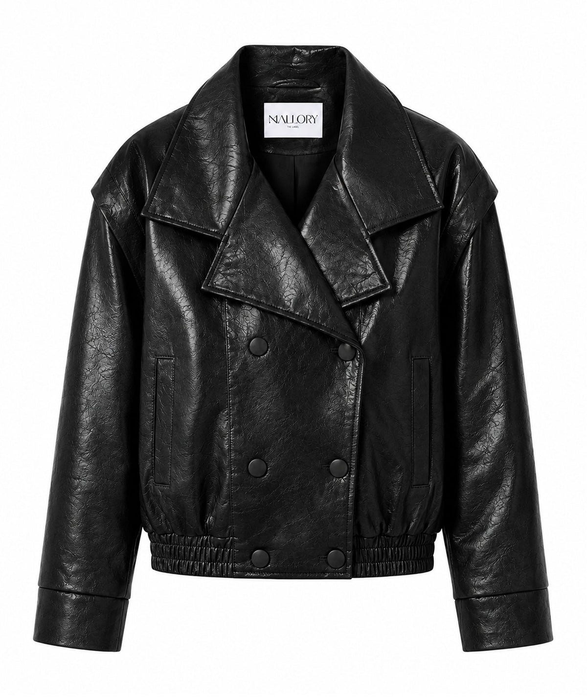 Mallory The Label | Black faux leather oversized Statement jacket