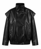 Mallory The Label | Black faux leather oversized Statement jacket