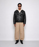 Mallory The Label | Black faux leather oversized Statement jacket