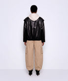 Mallory The Label | Black faux leather oversized Statement jacket