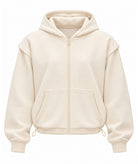 Nadia Rapti | Ecru cotton Zen hooded jacket