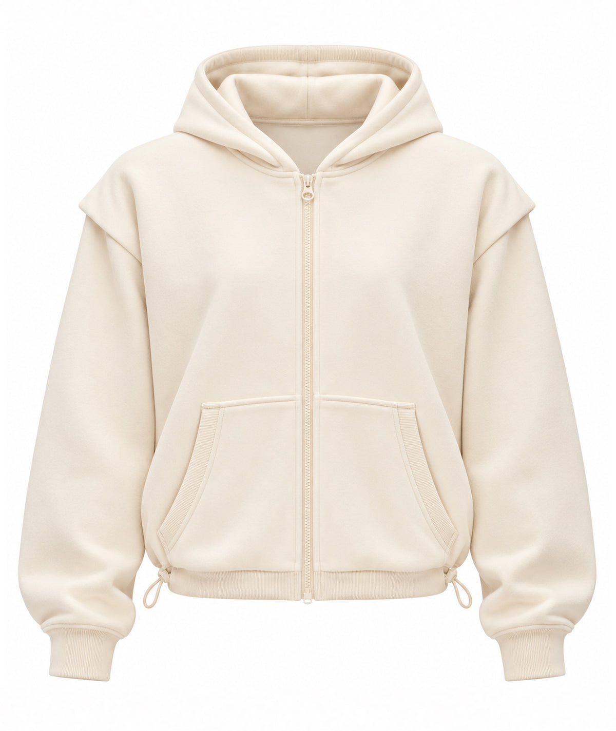 Nadia Rapti | Ecru cotton Zen hooded jacket