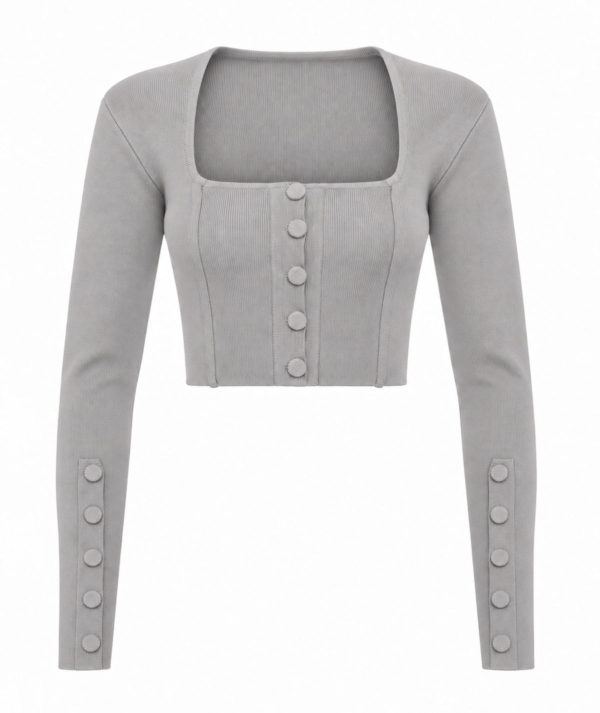 Nadia Rapti | Grey knitted Heaven cropped cardigan top