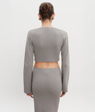Nadia Rapti | Grey knitted Heaven cropped cardigan top