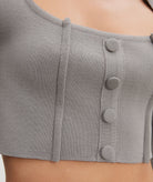 Nadia Rapti | Grey knitted Heaven cropped cardigan top