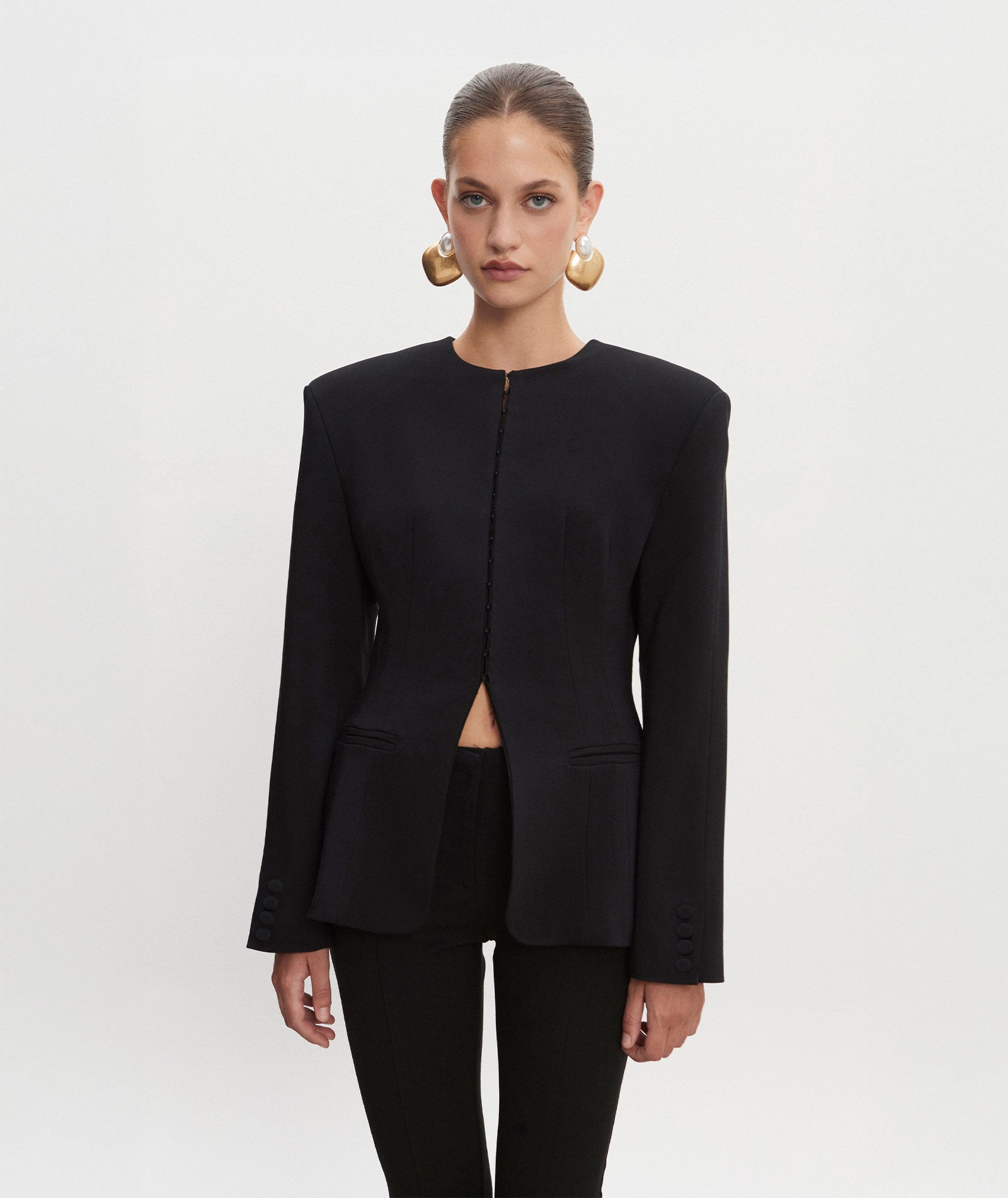 Nadia Rapti | Black Hourglass blazer