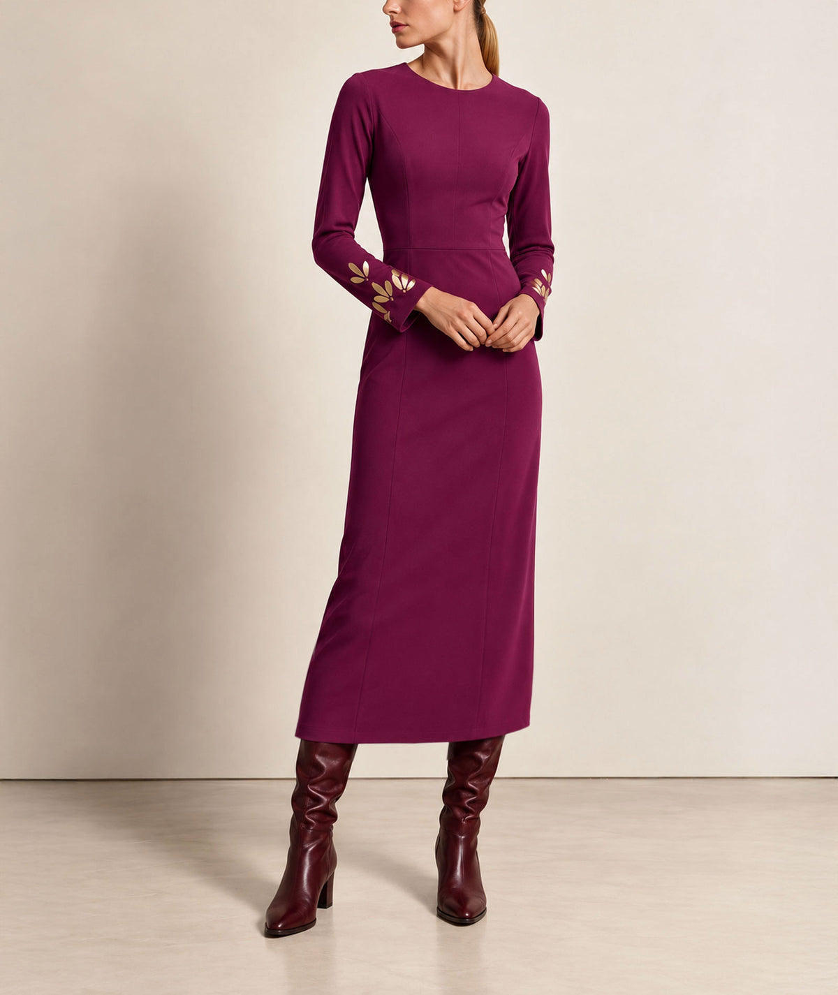 Themis Z | Burgundy Aurea midi dress