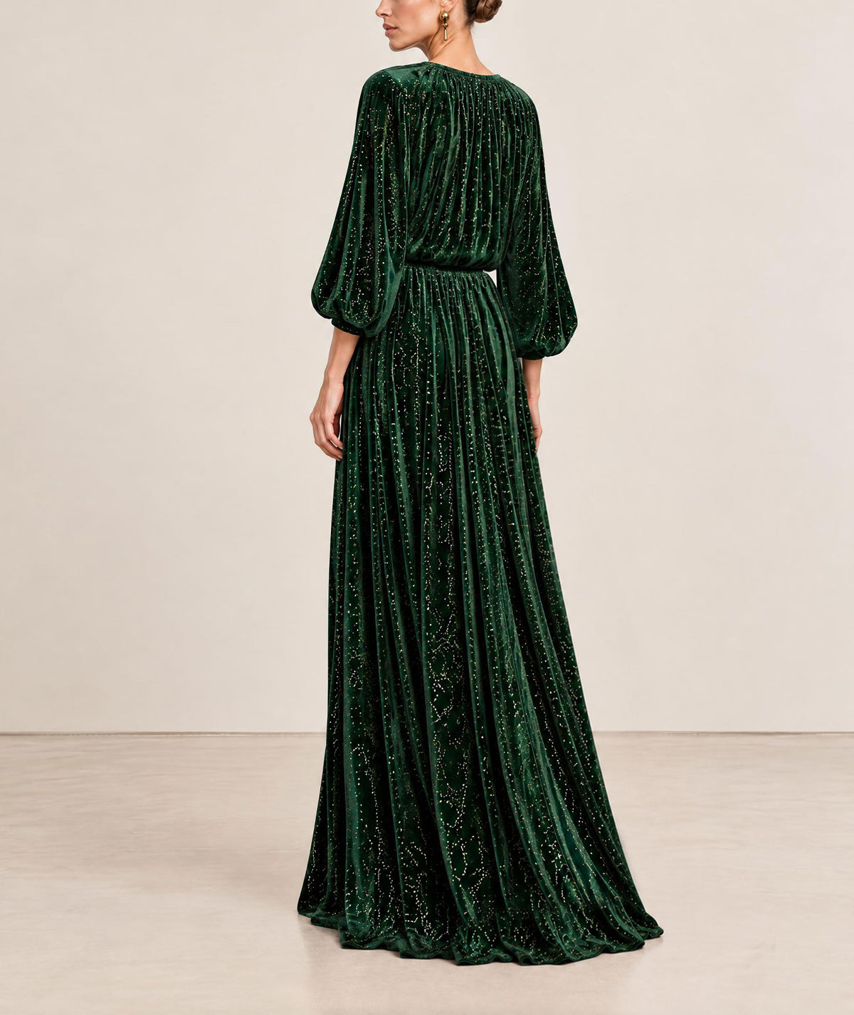 Themis Z | Green beaded Iris maxi dress