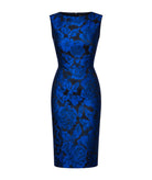 Maison Zoulias | Blue floral jacquard Jacky midi dress